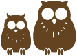 Zwei Eulen, die Maskottchen von ZAUBERBAUM
