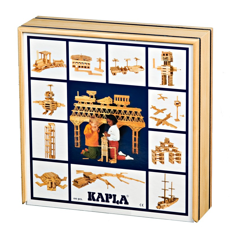 KAPLA Holzplättchen 100er Box für Kinder ab 3 Jahre