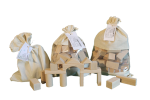 Holzbausteine, natur im Baubeutel 30 Stück für Kinder ab 1 Jahr