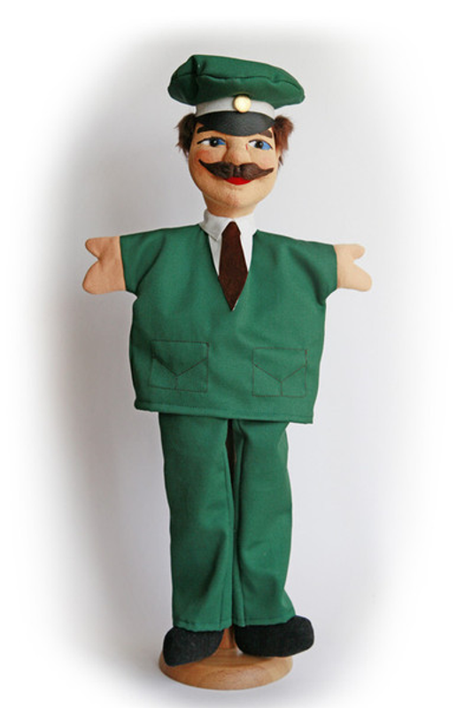 Echte Dresdner Handpuppe Polizist mit Beinen