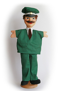 Echte Dresdner Handpuppe Polizist mit Beinen