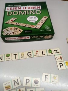 Lesedomino aus Holz für Kinder ab 5 Jahre