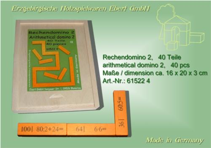 Rechendomino 2 aus Holz